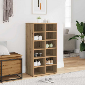Shoe Rack Artisan Oak 21.3x13.4x39.6" Engineered Wood
