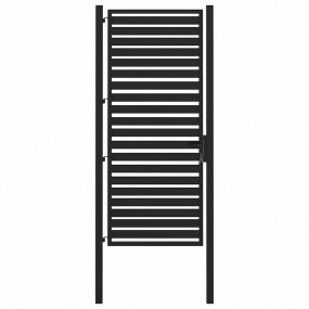Patio Gate Lockable Black 39.4x78.7" Aluminium