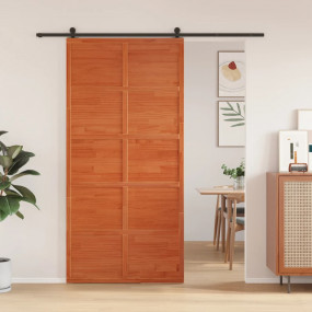 Barn Door Wax Brown 39.4x81.9" Solid Wood Pine