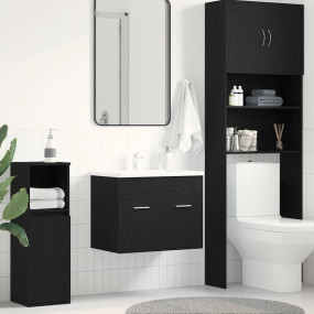 Bathroom Sink Cabinet Black Oak 23.6x15.2x18.1" Enginee...