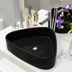 Basin Ceramic Triangle Black 19.9x16.1x4.7"