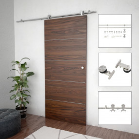 Sliding Door Hardware Kit 72.0 " Stainless Steel Silver