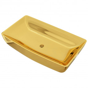 Wash Basin 28.0x15.0x5.3" Ceramic Gold