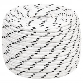 Braided Boat Rope White 0.55 "x820.2 ' Polyester