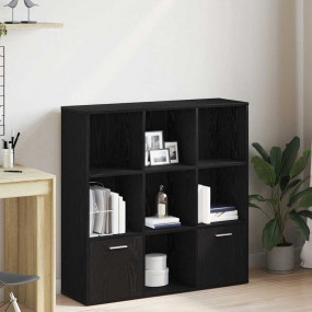 Book Cabinet Black Oak 38.6x11.4x38.4" Engineered Wood
