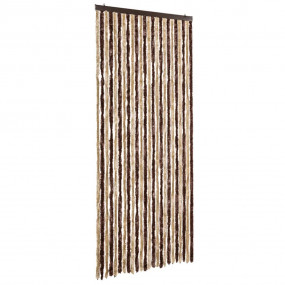 Insect Curtain Beige and Light Brown 39.4x86.6" Chenill...