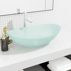 Basin Tempered Glass 21.5x13.8x6.1" Frosted
