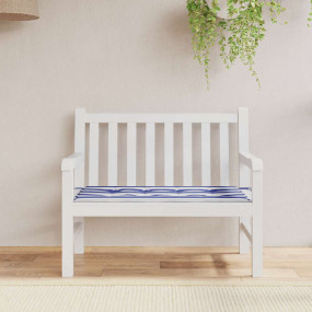 Patio Bench Cushion Blue&White Stripe 39.4x19.7x1.6" Ox...