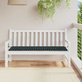 Patio Bench Cushion Black Check Pattern 59.1x19.7x1.6" ...