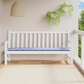 Patio Bench Cushion Blue&White Stripe 78.7x19.7x1.6" Fa...