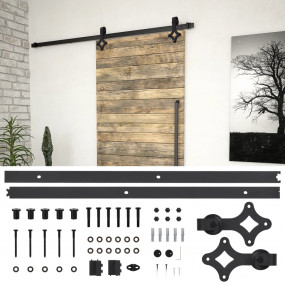 Sliding Door "SKIEN" Hardware Kit 72.0 " Steel Black
