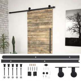 Sliding Door "SKIEN" Hardware Kit 72.0 " Steel Black