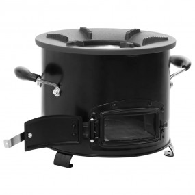 Camping Wood Stove Black 14.2x10.2x8.9" Metal
