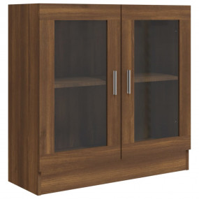 Vitrine Cabinet Brown Oak 32.5x12.0x31.5" Engineered Wo...