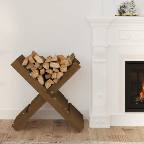 Log Holder Honey Brown 18.5x15.6x18.9" Solid Wood Pine
