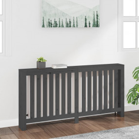 Radiator Cover Grey 66.5x7.5x33.1" Solid Wood Pine
