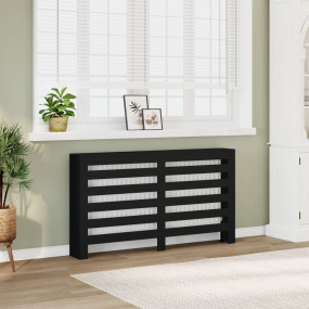 Radiator Cover Black 58.7x7.9x32.3" Engineered Wood