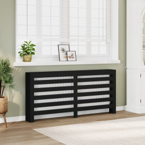 Radiator Cover Black 68.9x7.9x32.3" Engineered Wood