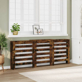 Radiator Cover Smoked Oak 80.7x8.5x32.9" Engineered Woo...