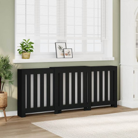 Radiator Cover Black 80.7x8.5x32.9" Engineered Wood