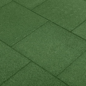 Fall Protection Tiles 12 pcs Rubber 19.7x19.7x1.2" Gree...