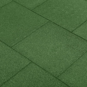 Fall Protection Tiles 24 pcs Rubber 19.7x19.7x1.2" Gree...