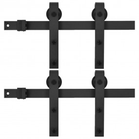 Sliding Door Hardware Kits 2 pcs 78.7 " Steel Black (2x...