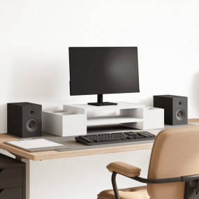 Monitor Stand with Storage White 27.6x10.6x5.9" Enginee...