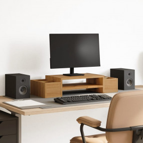 Monitor Stand with Storage Artisian Oak 27.6x10.6x5.9" ...