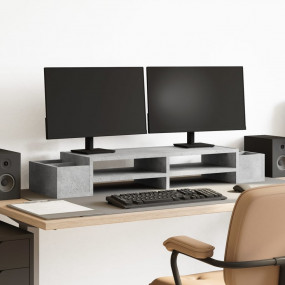 Monitor Stand with Storage Concrete Grey 39.4x10.6x5.9"...