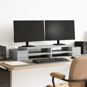 Monitor Stand with Storage Grey Sonoma 39.4x10.6x5.9" E...