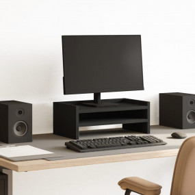 Monitor Stand Black 16.5x9.4x6.3" Engineered Wood