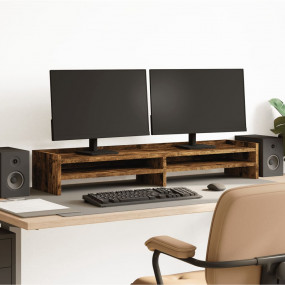 Monitor Stand Smoked Oak 39.4x9.4x6.3" Engineered Wood