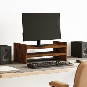 Monitor Stand Smoked Oak 19.7x10.6x7.9" Engineered Wood