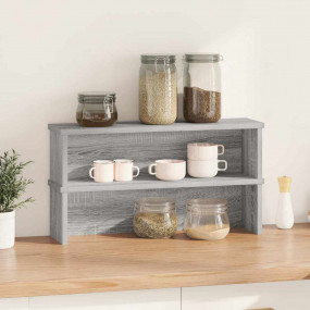 Kitchen Racks Stackable 2 pcs Grey Sonoma 23.6x5.9x6.3"