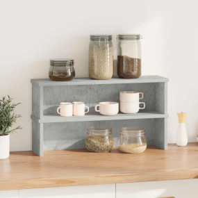 Kitchen Racks Stackable 2 pcs Concrete Grey 23.6x5.9x6....