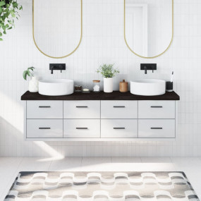 Bathroom Countertop Dark Brown 70.9 x 15.7 x (0.8-2.4) ...