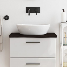 Bathroom Countertop Dark Brown 23.6x19.7x0.8" Treated S...