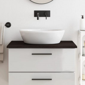 Bathroom Countertop Dark Brown 31.5x19.7x0.8" Treated S...