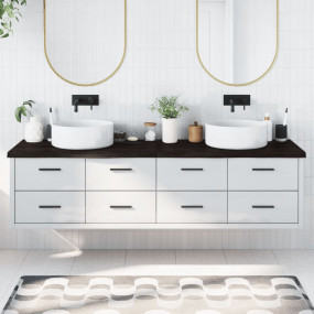 Bathroom Countertop Dark Brown 78.7 x 19.7 x (0.8-1.6) ...
