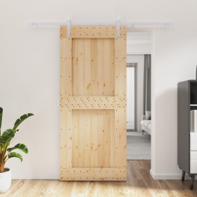 Sliding Door with Hardware Set 35.4x82.7" Solid Wood Pi...