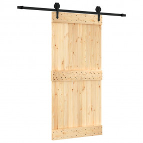 Sliding Door with Hardware Set 37.4x82.7" Solid Wood Pi...