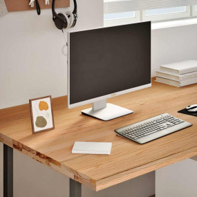 Desk Top Light Brown 70.9x35.4x1.6" Solid Wood Oak Rect...