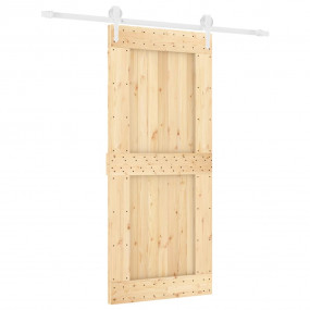 Sliding Door with Hardware Set 35.4x82.7" Solid Wood Pi...