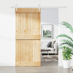 Sliding Door with Hardware Set 35.4x82.7" Solid Wood Pi...
