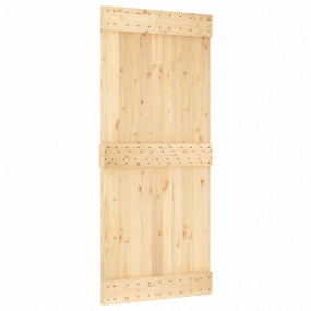 Sliding Door with Hardware Set 35.4x82.7" Solid Wood Pi...