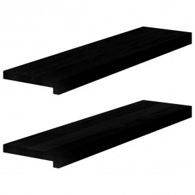 Window Sills 2 pcs Dark Brown 31.5x7.9x0.8" Solid Wood ...