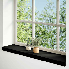 Window Sills 2 pcs Dark Brown 39.4x7.9x0.8" Solid Wood ...