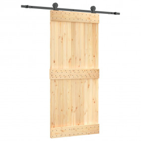 Sliding Door with Hardware Set 35.4x82.7" Solid Wood Pi...