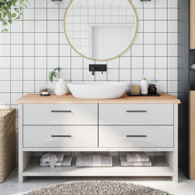 Bathroom Countertop 63.0 x 19.7 x (0.8-1.6) " Untreated...